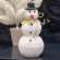 Distressed Metal Crafty Snowman w/Gold Holly Leaves 60516