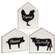 3/Set, Farm Animal Silhouettes House Blocks