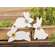 Distressed White Wood Flower Bunny - 3 Asstd.