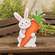 Standing Bunny with Big Carrot Wooden Sitter