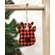 Red & Black Buffalo Check Reindeer Head Ornament