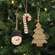 3/Set, Wooden Christmas Cookie Ornaments with hangers