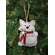 Gray Christmas Cat Fabric Ornament