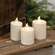 Warm Glow White Glitter Flicker Flame Timer Pillar, 3"