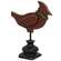 Distressed Wooden Cardinal on Pedestal