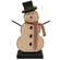 Distressed Wooden Snowman on Base with Gingham Scarf